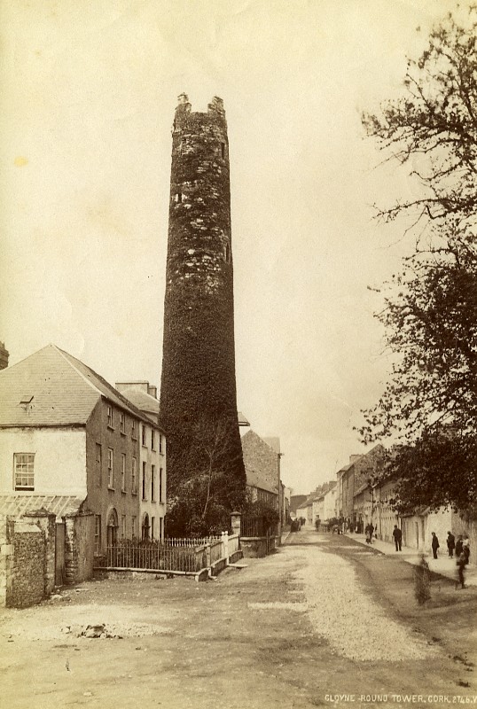 Ireland Eire Cork Cloyne Round Tower Old Albumen Photo Lawrence 1890