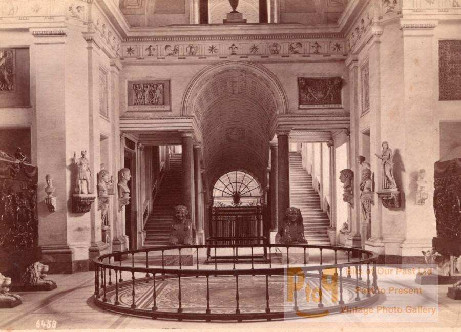 Italy Rome Roma Vatican Museum Sala Croce Greca Old Photo 1890