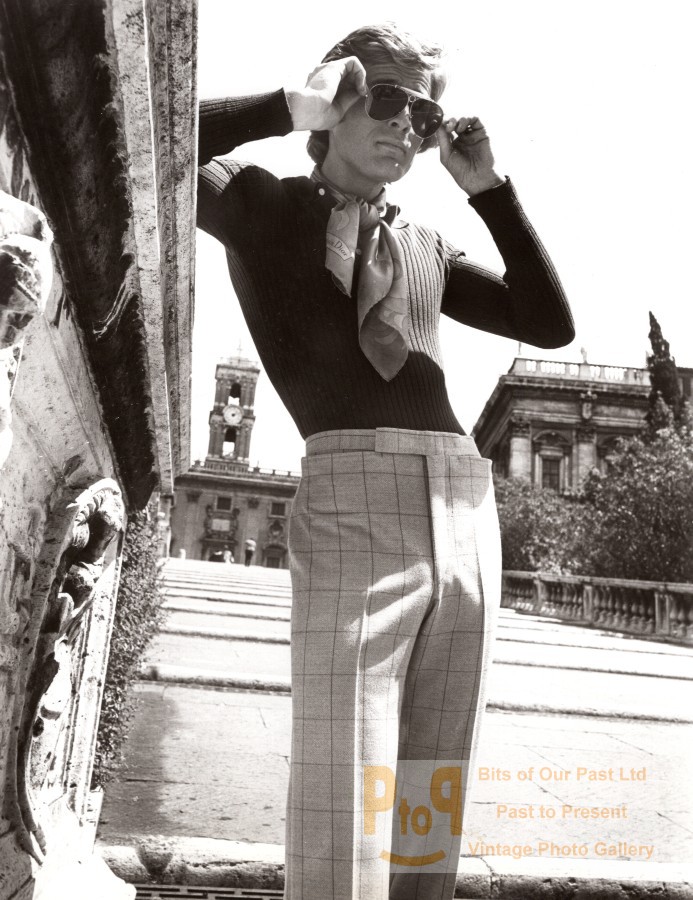 Rome Capitoline Hill 1970's Men Fashion J.P. Stevens Louis Estevez old Photo