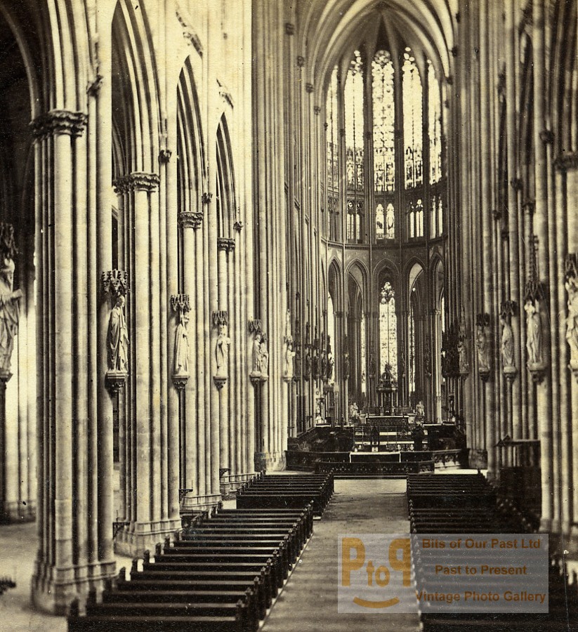 Germany Koln Cologne Cathedral Interior Old Photo Stereoview Eisen 1880