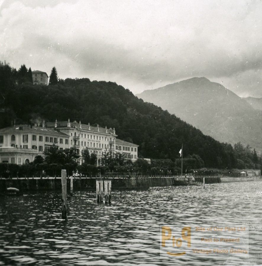 Italy Lake Como Bellagio Grand Hotel Britannia Excelsior Stereoview Photo 1900