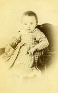 Baby Seated Fashion Paris Early Studio Photo Old CDV Badie 1860