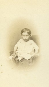 Baby Seated Fashion Paris Early Studio Photo Old CDV Robe Rossini 1860