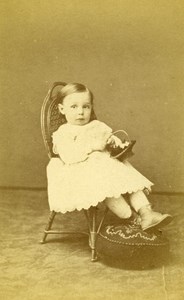 Baby Seated Fashion Paris Early Studio Photo Old CDV Maujean Dubois 1860