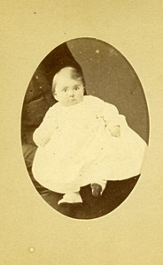 Baby Seated Fashion Paris Early Studio Photo Old CDV Maujean Dubois 1860