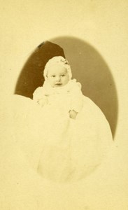 Baby Seated Fashion Paris Early Studio Photo Old CDV Maujean Dubois 1860