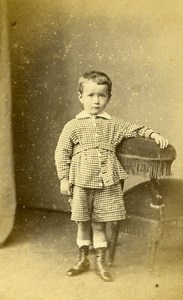 Young Boy Fashion Paris Early Studio Photo Bertall Old CDV 1860