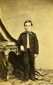 Young Boy Fashion Paris Early Studio Photo Plumier Old CDV 1860