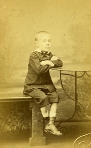 Young Boy Fashion Paris Early Studio Photo Bacard Old CDV 1860