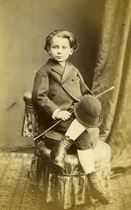 Young Boy Fashion Paris Early Studio Photo See Jally Old CDV 1860