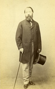 Man Standing Fashion Paris Early Studio Photo Alophe Old CDV 1860