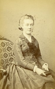 Woman Seated Paris Early Studio Photo Berthier Old CDV 1860