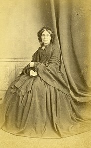 Woman Seated Paris Early Studio Photo Letalle Old CDV 1860
