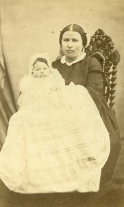Mother & Child Paris Early Studio Photo Galle Old CDV 1860