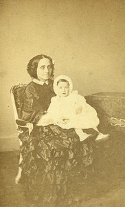 Mother & Child Paris Early Studio Photo Franck Old CDV 1860