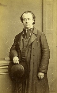 Priest Man Paris Early Photographic Studio Reutlinger Old CDV Photo 1870