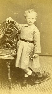 Young Boy Paris Early Photographic Studio Marck Old CDV Photo 1870