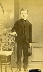 Young Boy 28000 Chartres Early Photographic Studio Leclerc Old CDV Photo 1870