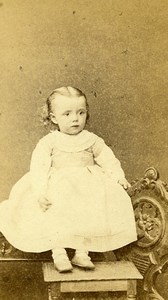 Young Girl 54000 Nancy Early Photographic Studio Perin Old CDV Photo 1870