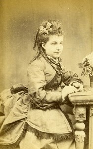Woman London UK Early Photographic Studio Daubray Old CDV Photo 1870