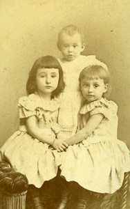 Children Portrait Fashion 27000 Evreux Old Photo CDV Berthaud 1890