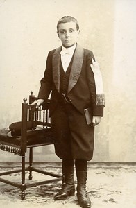 Young Boy Portrait Fashion 59000 Lille Old Photo CDV Delpierre 1890