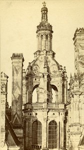 41000 Chambord Castle Large Staircase France Old CDV Photo 1870
