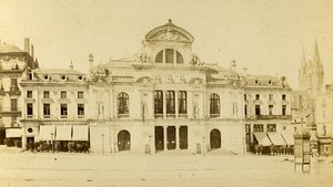 Theater Facade 49170 Angers France Old CDV Photo 1870