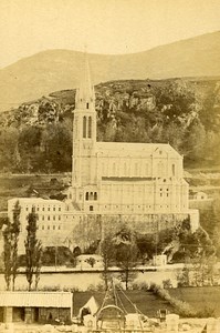 General View 65100 Lourdes France Old CDV Photo 1870