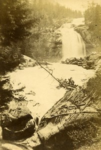 Pont d Espagne Falls 65110 Cauterets France Old CDV Photo 1870