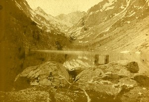 Gaube Lake & Vignemale Glacier 65110 Cauterets France Old CDV Photo 1870