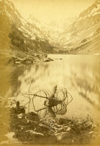 Gaube Lake & Vignemale Glacier 65110 Cauterets France Old CDV Photo 1870