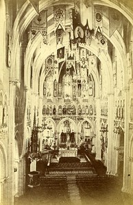 Cathedral Interior 65100 Lourdes France Old CDV Photo 1870