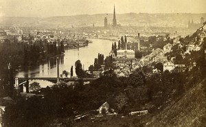 Panorama 76000 Rouen France Old CDV Photo 1870
