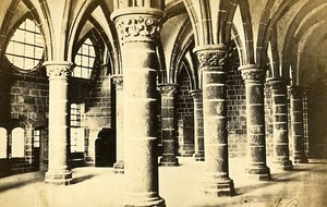 Knights Hall 50116 Mont Saint Michel France Old CDV Photo 1870