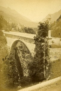 Pyrenees Pont Napoleon Bridge Saint Sauveur Gavarnie Old CDV Photo Andrieu 1870