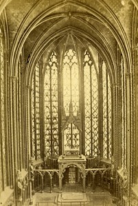 Holy Chapel Interior 75000 Paris France Old CDV Photo 1870