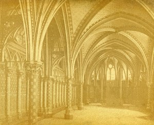 Holy Chapel Interior 75000 Paris France Old CDV Photo 1870