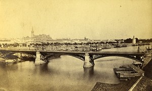 Arno Bridge Firenze Italy Old CDV Photo 1870