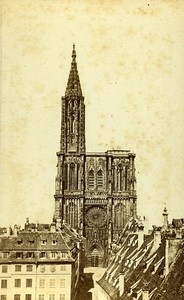 France Strasbourg Cathedral Old Anonymous Photo CDV 1870