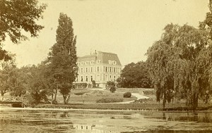 Castle pond Unidentified Place France Old Photo CDV 1870
