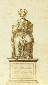 San Peter Roma Italy Drawing Old Photo CDV 1870
