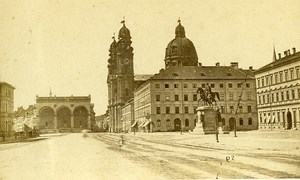 Germany Munchen Odeonplatz Old Photo CDV 1870