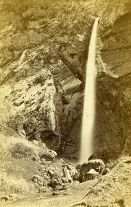 Couz Waterfall 73000 Chambery Savoie France Old CDV Perrot Photo 1870