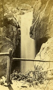 Berard Falls 74660 Vallorcine Savoie France Old CDV Garcin Photo 1870