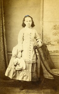 Young Lady Fashion South Sea United Kingdom Old CDV Whiston Photo 1870