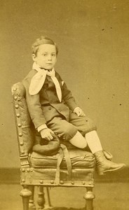 SchoolBoy Traditional Costume Paris France Old Photo CDV Petit 1870