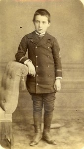 SchoolBoy Traditional Costume Nogent sur Seine France Photo CDV Camus 1870