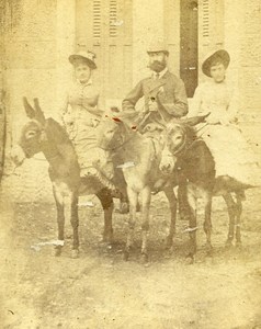 Donkey Promenade France old CDV Photo 1870