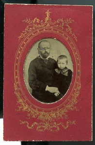 Father & Son Portrait France Tintype Ferrotype Collodion Street Photography 1900